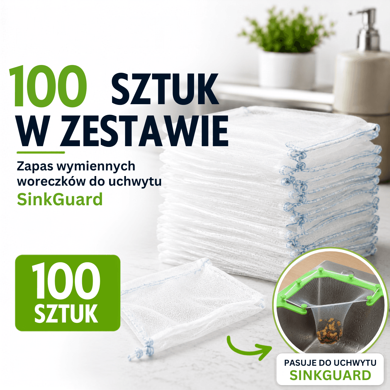 Woreczki wymienne do SinkGuard - 100 szt.